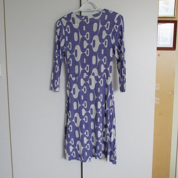 Sinequanone Cornflower Blue White Faux Wrap Dress - Picture 5 of 7